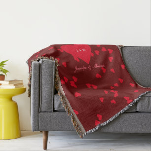 Love Hearts Jubileum bruid bruidegom bruiloft gooi Deken