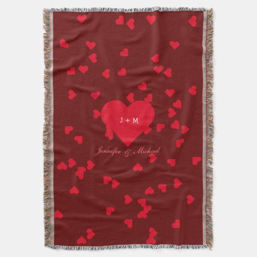 Love Hearts Jubileum bruid bruidegom bruiloft gooi Deken (Voorkant Verticaal)