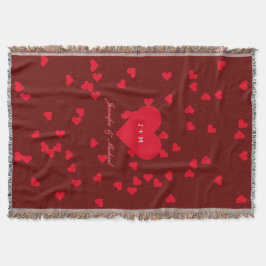 Love Hearts Jubileum bruid bruidegom bruiloft gooi Deken