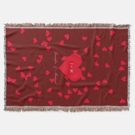 Love Hearts Jubileum bruid bruidegom bruiloft gooi Deken (Voorkant)