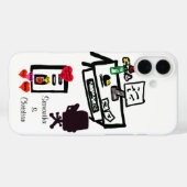 Love Hearts Kantoor Desk Names Case-Mate iPhone Case (Achterkant (horizontaal))