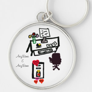 Love Hearts Kantoor Desk Names Sleutelhanger