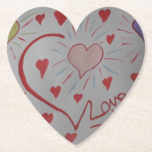 Love Hearts Kartonnen Onderzetters (Voorkant)