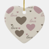 Love Hearts Keramisch Ornament (Achterkant)