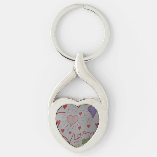 Love Hearts Key Ring Sleutelhanger (Voorkant)