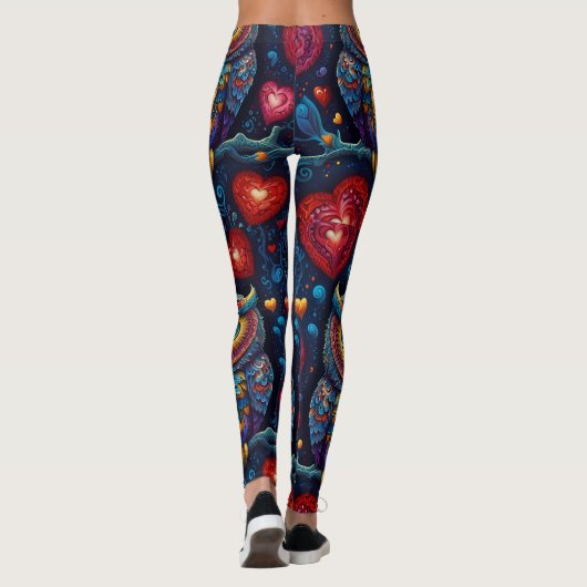 Love Hearts Kleurrijke Uil Leggings (Achterkant)