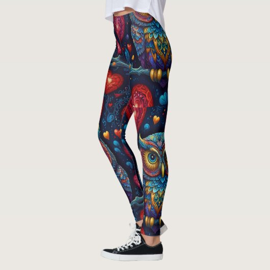 Love Hearts Kleurrijke Uil Leggings (Links)