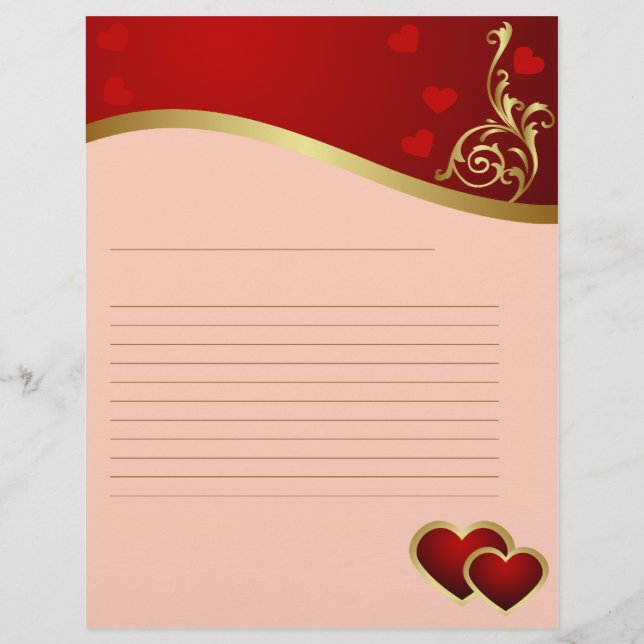 Love Hearts Lined Letterhead (Voorkant)