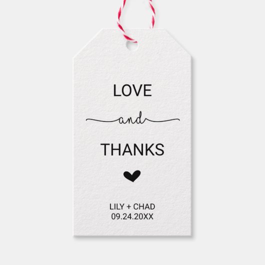 Love Hearts Love and Bedankt Cadeaulabel (Voorkant)