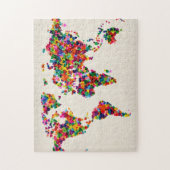 Love Hearts Map of the Wereldkaart Legpuzzel (Verticaal)