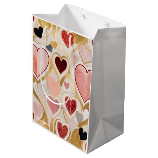 Love Hearts Medium Cadeauzakje (Achterkant Gekanteld)