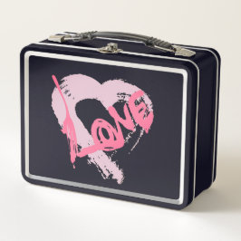 Love Hearts Metal Lunch Box