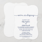 Love Hearts | Navy Blauwe Trouwreceptie Kaart (Voorkant / Achterkant)