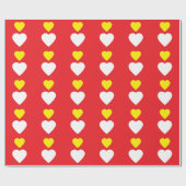 Love Hearts on Bright Red Classical Unique Simple Cadeaupapier (Vlak)