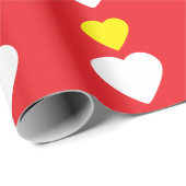 Love Hearts on Bright Red Classical Unique Simple Cadeaupapier (Rol Hoek)