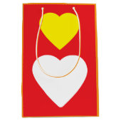 Love Hearts on Bright Red Classical Unique Simple Medium Cadeauzakje (Voorkant)