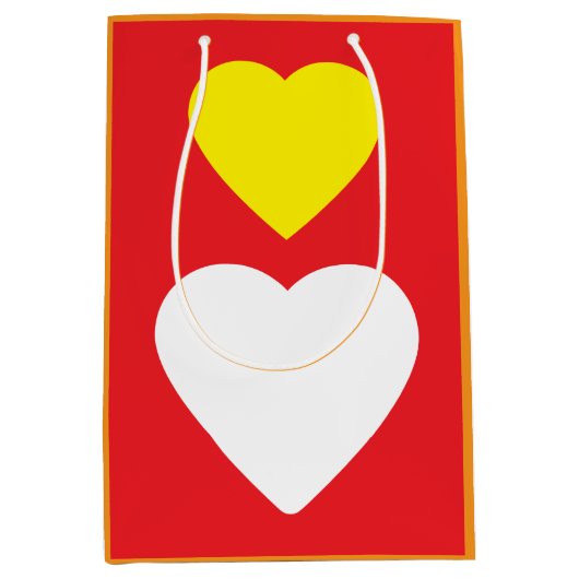 Love Hearts on Bright Red Classical Unique Simple Medium Cadeauzakje (Voorkant)