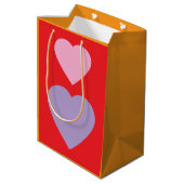 Love Hearts on Bright Red Classical Unique Simple Medium Cadeauzakje (Achterkant Gekanteld)