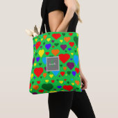 Love Hearts op groen Tote Bag (Dichtbij)