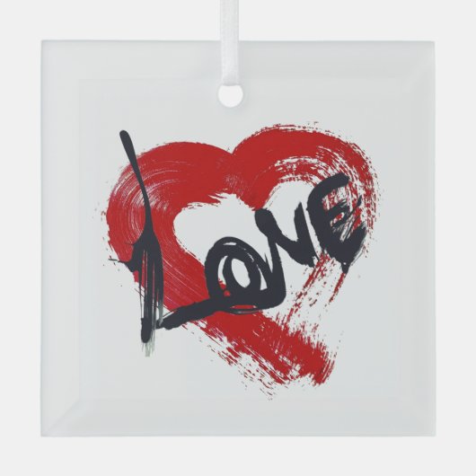 Love Hearts-Ornament Glas Ornament (Voorkant)