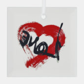 Love Hearts-Ornament Glas Ornament (Achterkant)