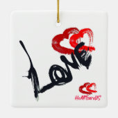Love Hearts-Ornament Keramisch Ornament (Achterkant)