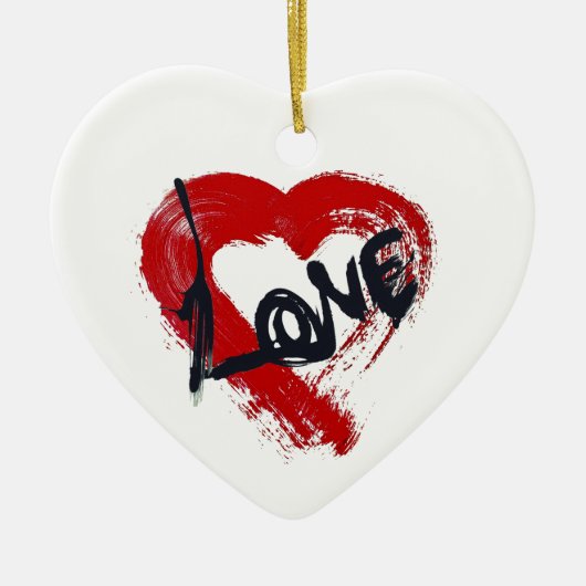 Love Hearts-Ornament Keramisch Ornament (Voorkant)