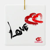 Love Hearts-Ornament Keramisch Ornament (Achterkant)