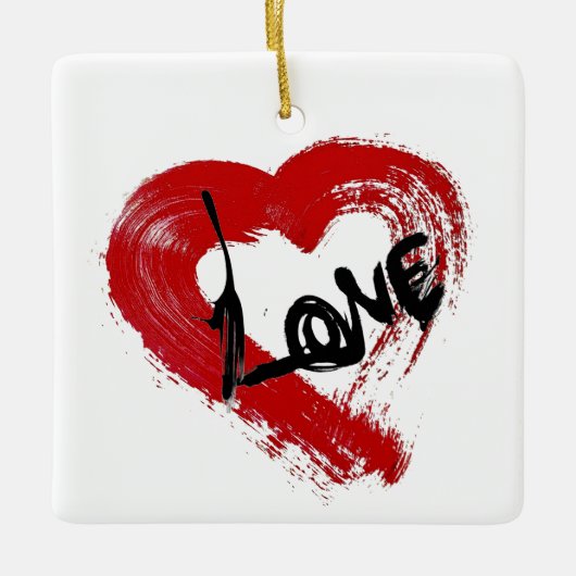 Love Hearts-Ornament Keramisch Ornament (Voorkant)