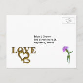Love Hearts & Paarse Thistle RSVP Menu Briefkaart (Achterkant)
