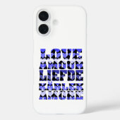 Love Hearts Patroon Blauw Case-Mate iPhone Case (Achterkant)