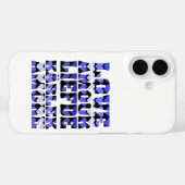 Love Hearts Patroon Blauw Case-Mate iPhone Case (Achterkant (horizontaal))