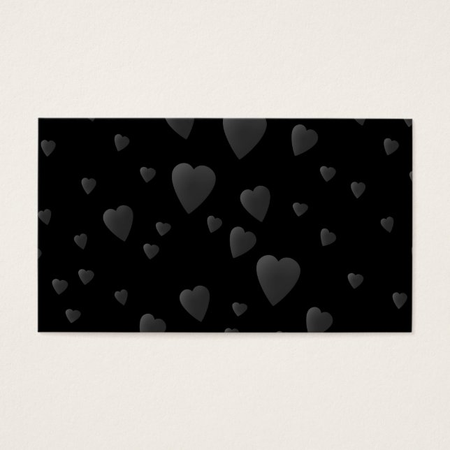 Love Hearts Pattern in zwart en grijs. Visitekaartje (Voorkant)