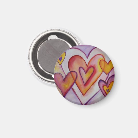 Love Hearts Personalized Custom Magnets Magneet (Voorkant / Achterkant)