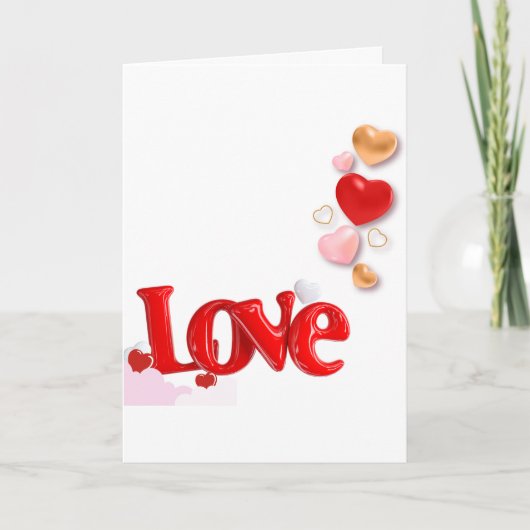 Love & Hearts Personalized Folded Card Kaart (Voorkant)