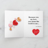 Love & Hearts Personalized Folded Card Kaart (Binnen)