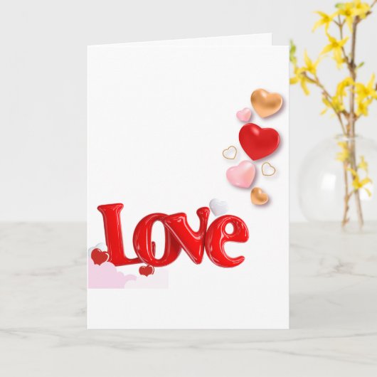 Love & Hearts Personalized Folded Card Kaart (Gele Bloem)