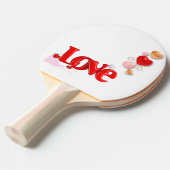 Love & Hearts Personalized Ping Pong Paddle Tafeltennisbatje (Voorkant Gekanteld)