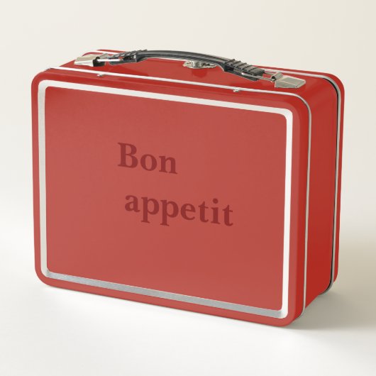 Love & Hearts Personalized Red Metal Lunchbox (Achterkant)