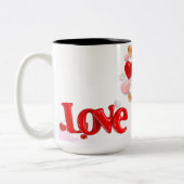 Love & Hearts Personalized Tweekleurige Koffiemok (Links)
