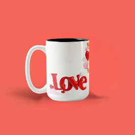 Love & Hearts Personalized  Tweekleurige Koffiemok