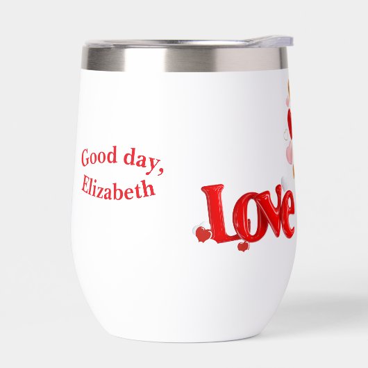 Love & Hearts Personalized Water Bottle (Links)