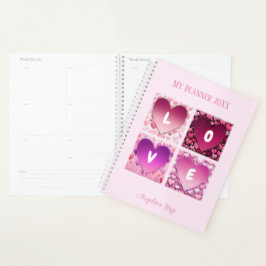 LOVE Hearts Persoonlijke naam Planner