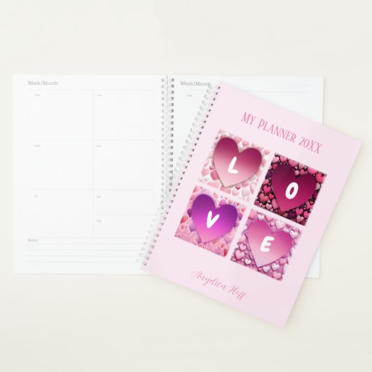 LOVE Hearts Persoonlijke naam Planner (Display)