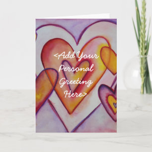 Love Hearts Persoonlijke Op Maat Gemaakte Wenskaar Kaart