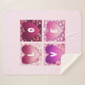 LOVE Hearts Pink Sherpa Deken (Voorkant (horizontaal))