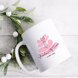 Love Hearts Pink Waterverf Koffiemok