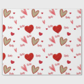 Love Hearts red Cadeaupapier (Vlak)