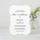 Love Hearts Red de bruiloft van Kaart (Staand voorkant)