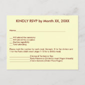 Love Hearts & Red Rose Wedding RSVP Menu Postcard (Voorkant)